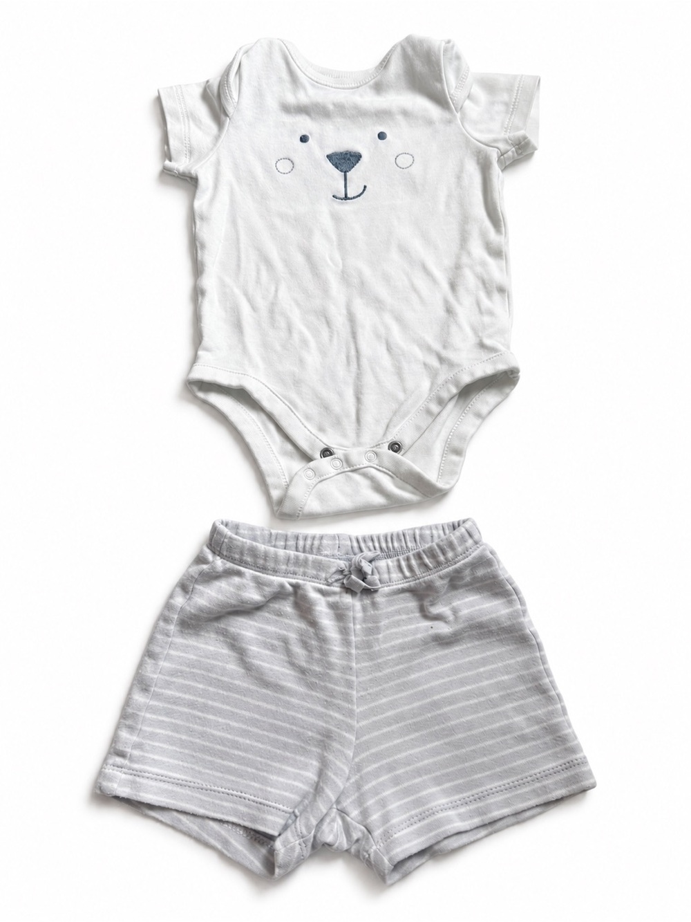 Baby GAP 2-Piece Set 3-6M Bear Bodysuit & Striped Shorts